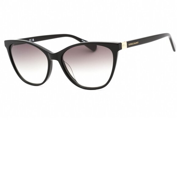 Longchamp Paris Black and Gold Cat Eye Sunglasses Brand New In Case main image 12